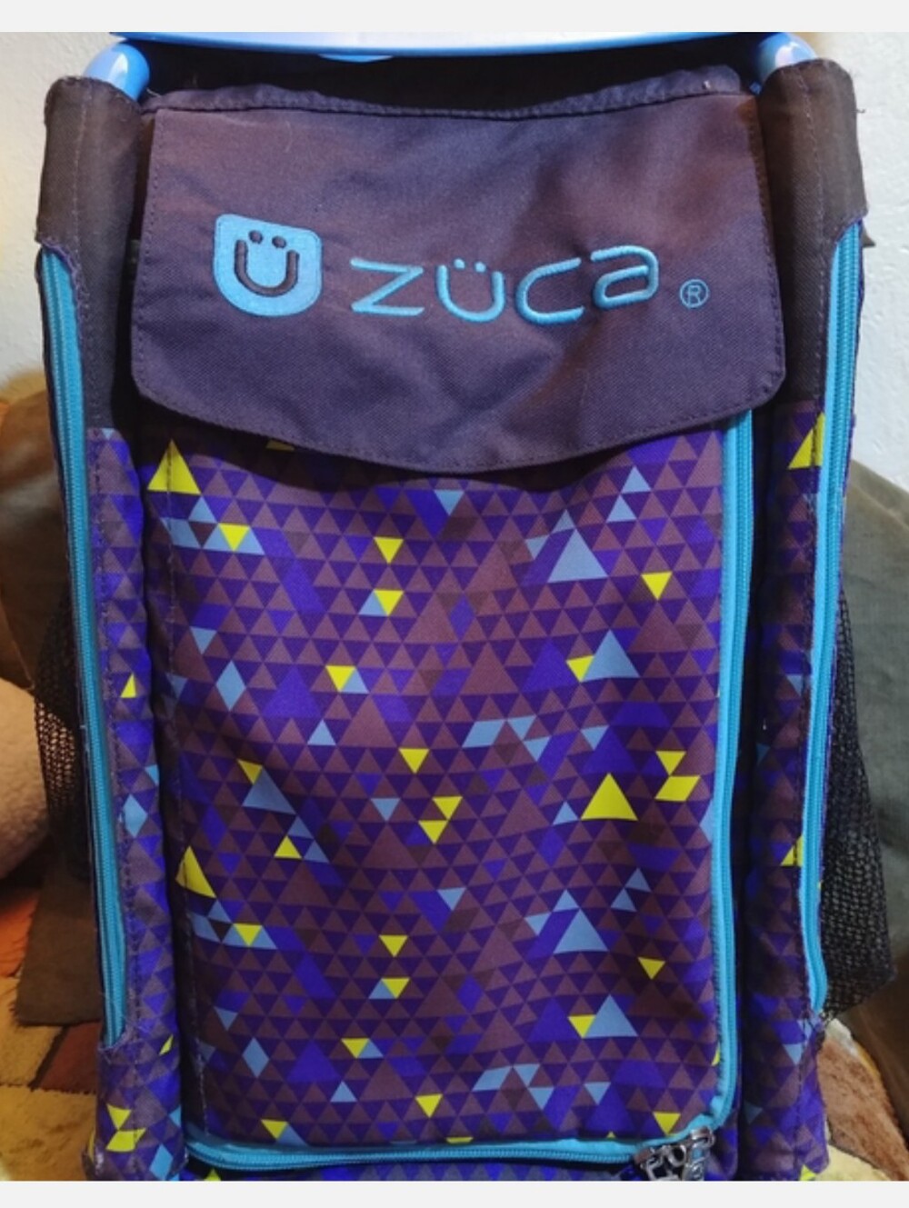Purple Geometric Rolling Zuca Skate Bag